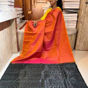 Handloom Full Zari Border Less Soft Silk Saree